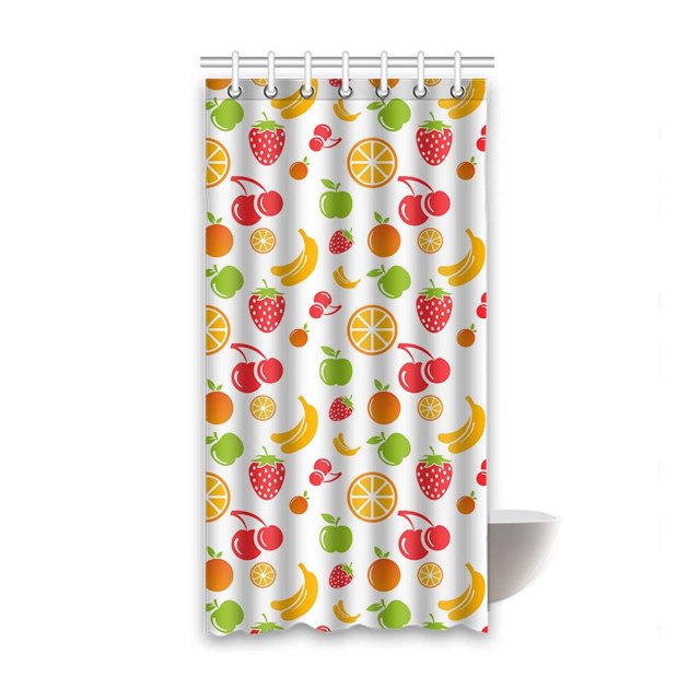 ABPHQTO Cortina de ducha de baño de poliéster impermeable naranja 90x180 cm