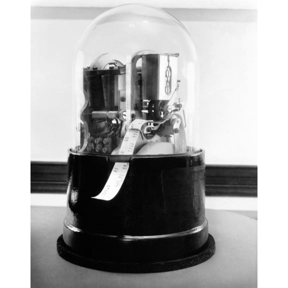 Classic 1920'S Stock Ticker With A Glass Dome. Stock Tickers Were Specialized Telegraphs That Conveying Stock Prices. Ca. 1915-1930. (CsuAlpha1106) Csu ArchivesEverett Collection History (24 x 36)