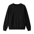 thumbnail image 5 of HOMBOM Womens No Hood Sweatshirt Lightweight Fleece Long Sleeve with Pockets Soft Crew Neck Pullover Tops for Young Women Outdoor Outfits, 5 of 7