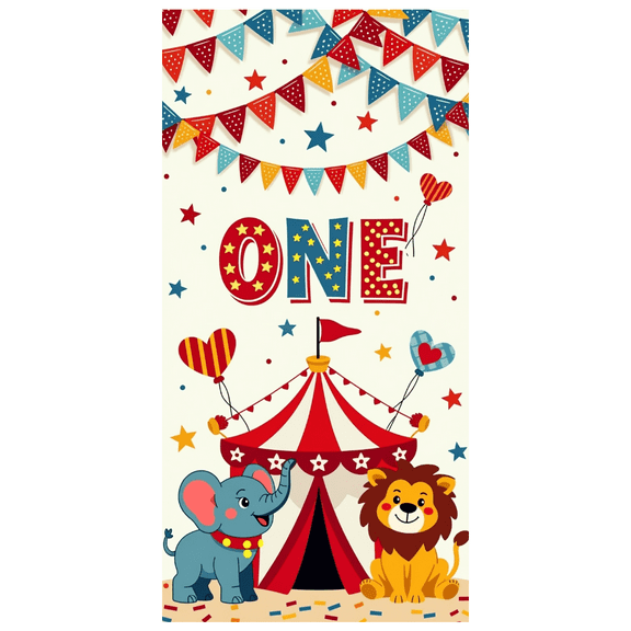 LUUFILx Circus Carnival Theme Birthday Party Decoration Backdrop Durable Colorful Banner Perfect for Photoshoot Celebration Photo Decorations Baby Showers