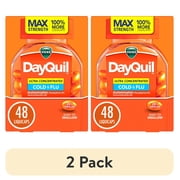 (2 pack) Vicks DayQuil Cold & Flu Ultra Concentrated Liquicaps, Cold Medicine for Adults, 48 Count