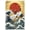 Unframe-style, variant on Japanese Crane Canvas Wall Art, Red-Crowned Cranes & Ocean Waves, Traditional Ukiyo-e Style Asian Nature Artwork for Living Room Bedroom Home Decor, Elegant Zen Art
