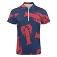 thumbnail image 4 of Red Lobster Men Zipper T-shirt Summer Casual Short Sleeve T-shirt Top, 4 of 7