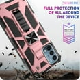 thumbnail image 6 of For Apple iPhone 15 Pro Max (6.7") Built in Magnetic Kickstand, Military Hybrid Bumper Heavy Duty Dual Layers Stand Phone Case Cover by Xpression - Rose Gold, 6 of 7