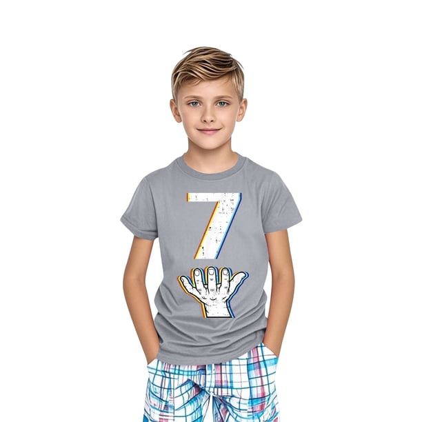 Blusas y camisas de manga corta con cuello redondo para niños pequeños, niños y niñas, camisetas estampadas de moda, lindas camisetas de manga corta con cuello redondo y estampado, blusa para niña