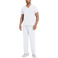 thumbnail image 2 of Fabrcox Scrubs Set for Men Nurse Uniform Jogger Suit Stretch Top & Pants Nurse Working Uniforms with Pocket, 2 of 6