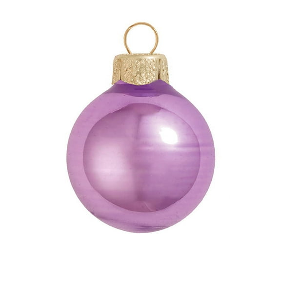 Whitehurst Shiny Glass Christmas Ball Ornaments - 3.25" (80mm) - Soft Lavender - 8ct