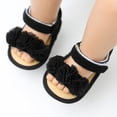 thumbnail image 2 of Infant Baby Girls Summer Sandals with Flower Soft Sole First Walker Crib Dress Shoes 0-18M, 2 of 10