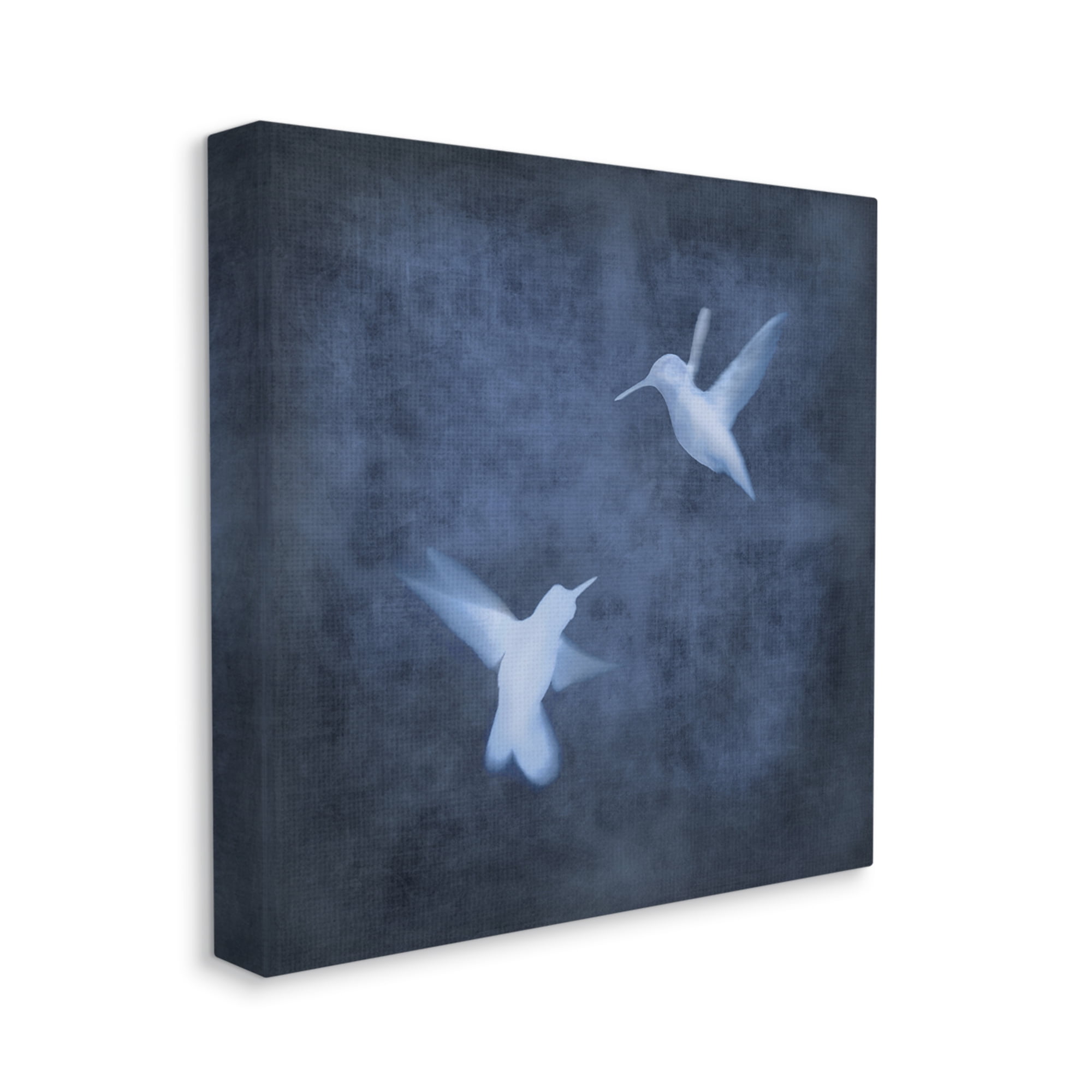 Stupell Abstract Blue Hummingbirds Silhouettes Animals & Insects Painting Gallery Wrapped Canvas Print Wall Art