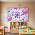 thumbnail image 6 of Purple Themed Birthday Backdrop Banner with Butterflies Disco Balls Stars Guitar Decorations Happy Birthday Party Supplies Photography Props Birthday Decoration Party Decor Backgrounds, 6 of 7