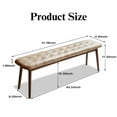 thumbnail image 7 of GZXS Modern Upholstered Dining Bench with Solid Oak Wood Legs and Leather Cushion, for Entryway, Bedroom, Living Room, 51.18"L x 12.6"W x 17.32"H, Khaki+Brown, 7 of 7