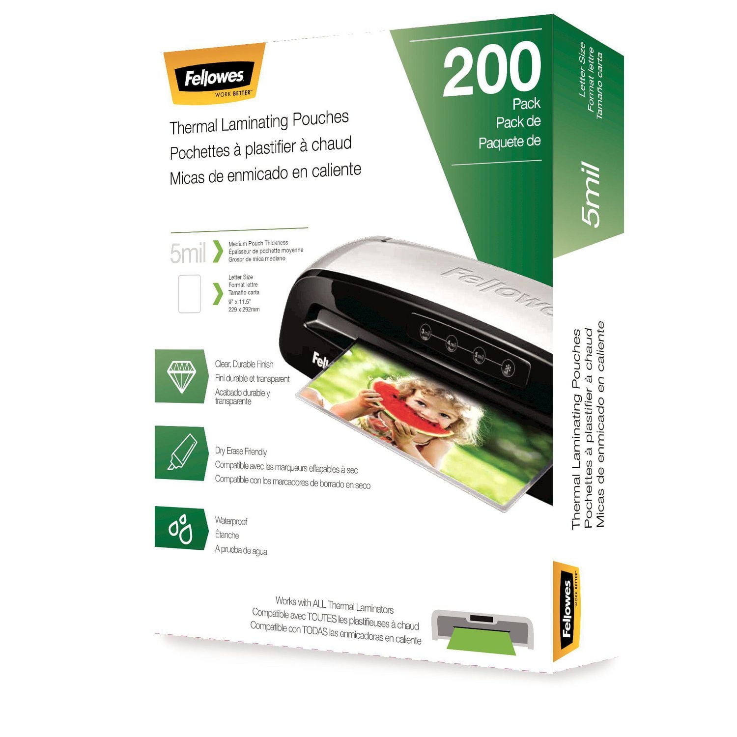 Thermal Laminating Pouches - Letter, 5 mil, 200 pack