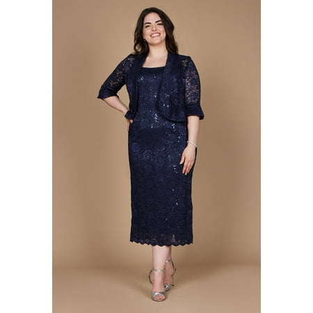 R&M Richards Long Plus Size Formal Dress 9896W