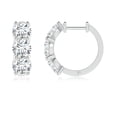 thumbnail image 2 of Angara Lab Grown Diamond Earrings - Round Diamond Three Stone Hoop Earrings in Platinum for Women, 2 of 8