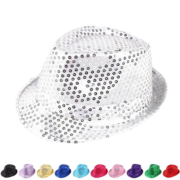ManxiVoo Western Style Shining Sequin Dance Hat For Women Men Unisex Party Cowboy Costume Accessory