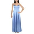 thumbnail image 2 of CITY STUDIO Womens Blue Slitted Pocketed Spaghetti Strap V Neck Full-Length Fit + Flare Prom Dress 5, 2 of 2