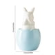 thumbnail image 3 of Uuiauoio Ceramic Bunny Egg Ornaments — Porcelain Rabbit Figurines on Egg Sculpture — Cute See Hear Speak No-Evil Decorative Desk & Shelf , Easter & Housewarming Gift, 3 of 6