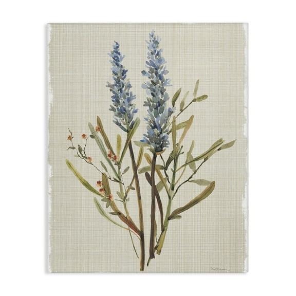 Stupell Industries Natural Lavender Sprigs Floral Painting Wrapped Canvas Canvas Art Print Wall Art, 16 x 20