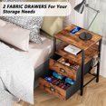 Furologee Nightstand with Charging Station, Side Table with USB Ports & Outlets, Night Stand