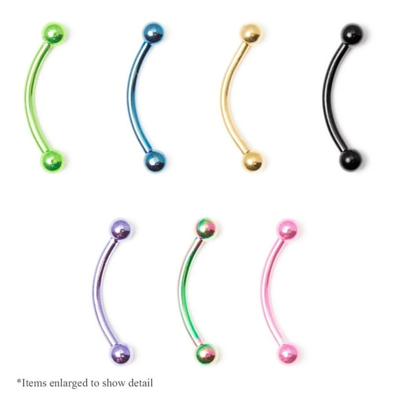 Anodized Curved Barbell 7 Colors to Choose Sold Each