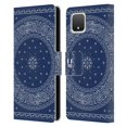thumbnail image 1 of Head Case Designs Classic Paisley Bandana Round Blue Leather Book Wallet Case Cover Compatible with Google Pixel 4, 1 of 6