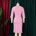 thumbnail image 5 of AURA Plus Size Women High Waist Pleated Pencil Midi Dress Elegant Office Commuter Style, 5 of 10