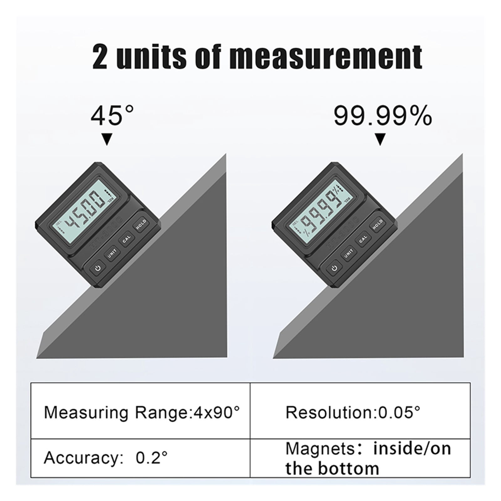 HT-300C Angle Protractor 360 Degree Mini Electronic Digital Protractor Inclinometer Angle Finder ,Water-Proof & Dust Resistant