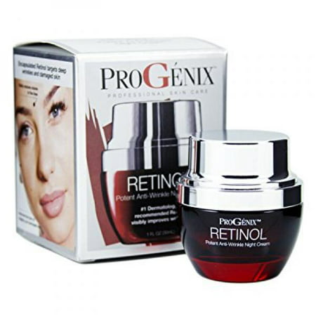 Progenix Profesional Skin Care Retinol Anti-Wrinkle Night cream for fine lines, deep wrinkles, sun damaged skin.
