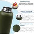 thumbnail image 4 of Termo de Acero Inoxidable 32 oz, Termo de Agua con 2 Tapas, Botella de Agua Deportiva de 1 Litro, Doble Pared y Tapa Hermética Antigoteo para Gimnasio, Viaje, Oficina, Escuela, Camping (Verde), 4 of 4