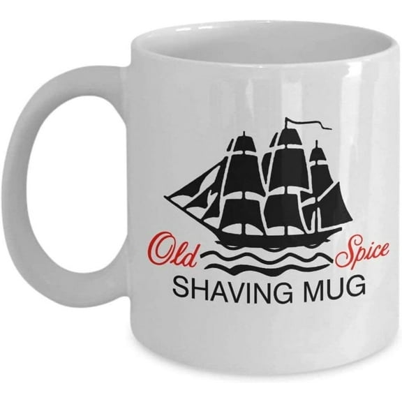 Apular Novelty Ceramic Coffee Mug Vintage Old Spice Shaving Mug Funny Mug Anniversary Birthday Christmas Gifts Tea Cups Home Decor, 11 Oz