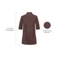 thumbnail image 5 of Panda Uniform by HeedFit Women's 32" 3/4 Sleeve Lab Coat with Multi-Colored Plus Size 2XL Chocolate, 5 of 6