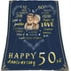 thumbnail image 4 of LHSHID Gifts for 50th Wedding Anniversary Golden for Couple Ultra Soft Micro Fleece Blankets for Bed Sofa Outdoor 50 for Parents Husband Wife Friends 40x50in, 4 of 6