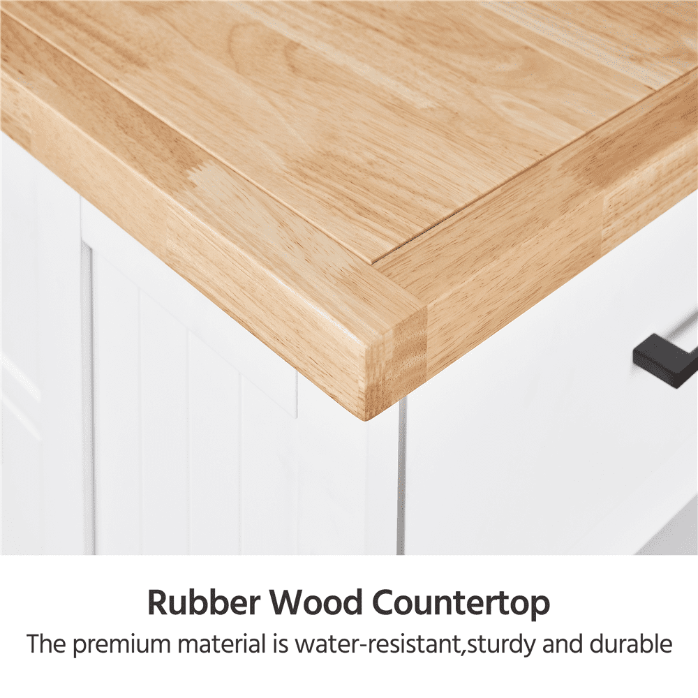 Alden Design Kitchen Islands with Drawers, Engineered Wood White, 36 in
