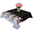 thumbnail image 2 of Black Christmas Snowman Table Cloth Waterproof Tablecloths, Winter Xmas Tree Snowflakes Tablecloth Dining Table Cover for Kitchen Party Tabletop Outdoor, Square Tablecloth 60x60 Inch, 2 of 9