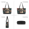 thumbnail image 6 of FORMRS Canvas Laptop Tote Bag for Women with 15.6" Computer Compartments Shoulder Handbag, Flowers and Cat, 6 of 7