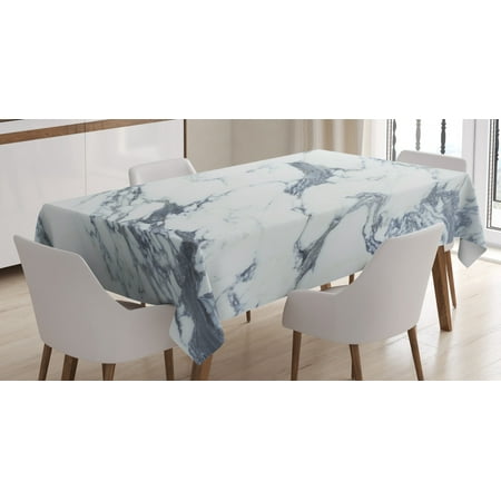 

Marble Tablecloth Antique Marble Textured Ocean Style Organic Granite Rock Formation Art Print Rectangular Table Cover for Dining Room Kitchen 60 X 90 Inches Cadet Blue White by Ambesonne