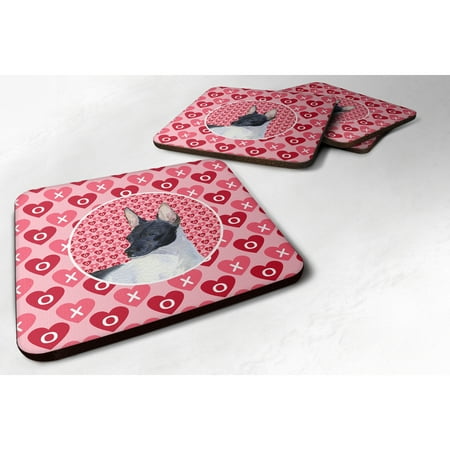 

Carolines Treasures SS4480FC Rat Terrier Hearts Love and Valentines Day Portrait Foam Coaster Set of 4 3 1/2 x 3 1/2