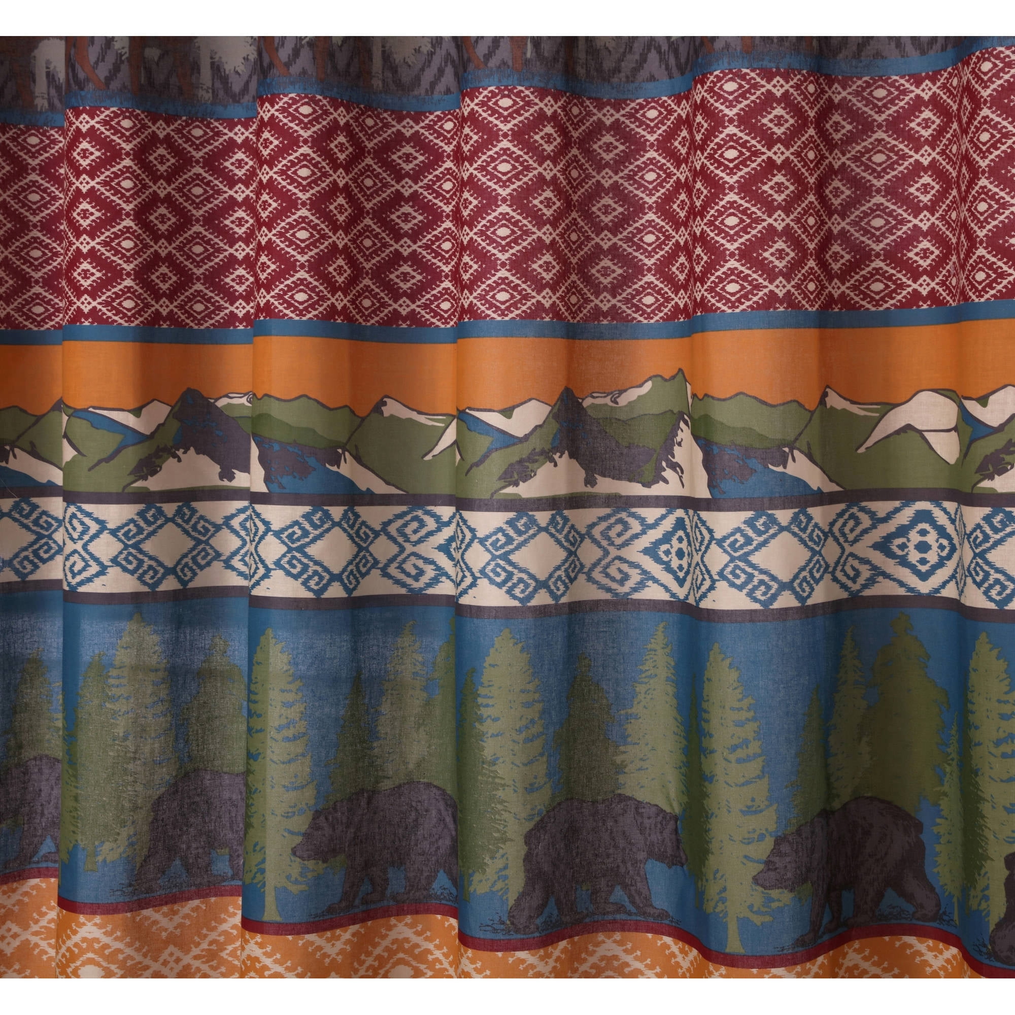 Big Sky Lodge and Lakehouse Shower Curtain, 72" x 72"