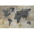 thumbnail image 2 of Nan 18x13 Gold Ornate Wood Framed with Double Matting Museum Art Print Titled - Modeled World Map, 2 of 4
