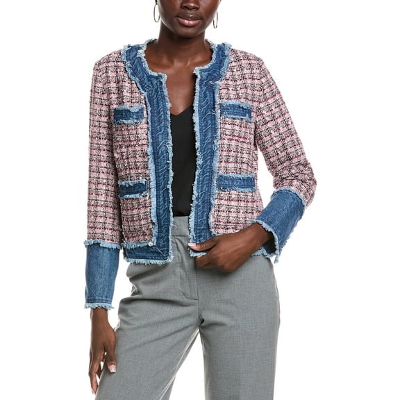 Nanette Nanette Lepore womens Tweed Jacket, XL, Pink