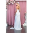 thumbnail image 2 of Womens Ivory Bridesmaid Prom Wedding Guest Long Asymmetrical One Shoulder Sheath Plus Size Dress, 2 of 5
