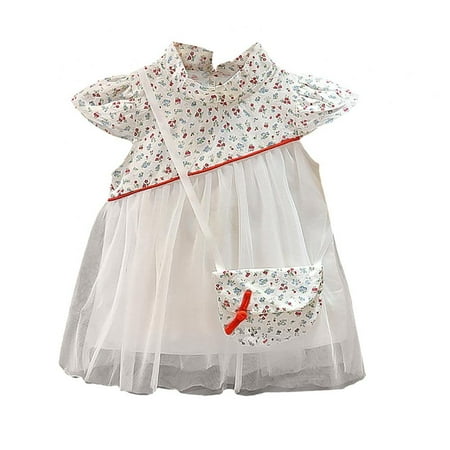 

Xinhuaya Toddler Baby Girl Dress Chinese Cheongsam Dress Floral Printed Tulle Layered Sundress 0-18 Months