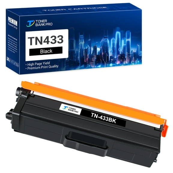 Toner Bank 1-Pack Compatible Toner Cartridge for Brother TN-433 TN433BK TN 433 HL-L8260CDW L8360CDW L8360CDWT MFC-L8610CDW L8900CD Printer Ink Black
