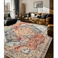 thumbnail image 2 of CHAKME 9'x12' Vintage Tiger Area Rugs Non Slip Machine Washable Vintage Boho Carpet Low Pile Print Bedroom Dining Room Home Office Rug,Beige, 2 of 8