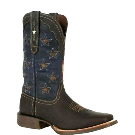 

Durango Mens Dark Chestnut Vintage Flag Square Toe Boots DDB0303