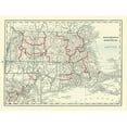 thumbnail image 2 of Rathbun 32x25 White Modern Wood Framed Museum Art Print Titled - Massachusetts, Rhode Island - Rathbun 1893, 2 of 4