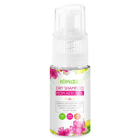 Keralogie Premium DRY Shampoo Non Aerosol with Spray Pump. Revitalizes & Cleans Greasy, Dull, Lifeless Hair. Use Anywhere. Natural, Organic, Safe, Delightful (Best Dry Shampoo For Greasy Hair)