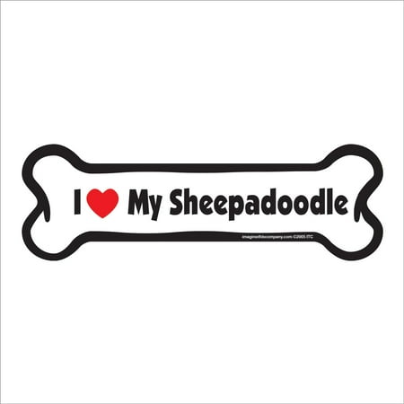 

I Love my Sheepadoodle Bone Magnet