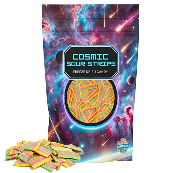 Freeze Dried Sour Belts, Dehydrated Candy, 2.47 Ounce Bag