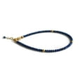 thumbnail image 3 of Lapis Lazuli 3mm Rondelle Shape Faceted Cut Beads 7 inch Adjustable Gold Plated Clasp Bracelet for men, women, unisex. Link Chain Stacking Bracelet.|LINK_04262, 3 of 4